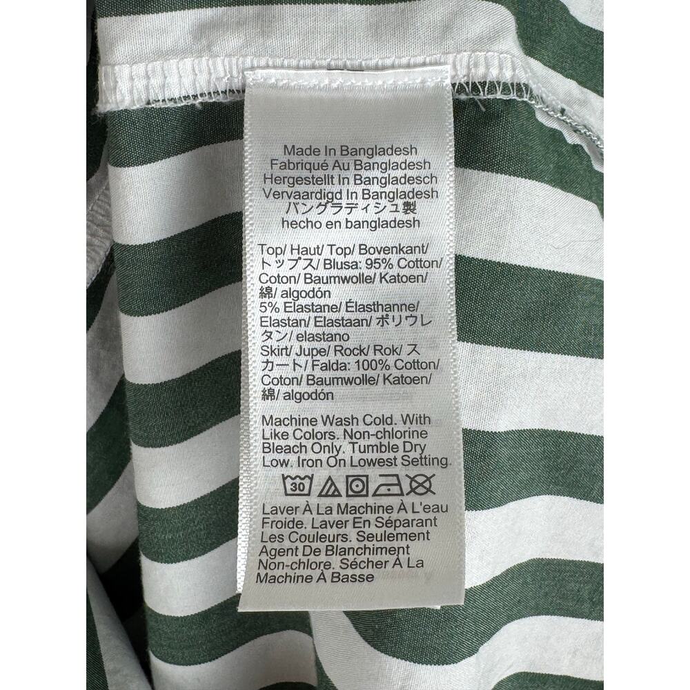J.Crew Factory Striped Tiered Midi Dress Green White XL - Picture 13 of 16